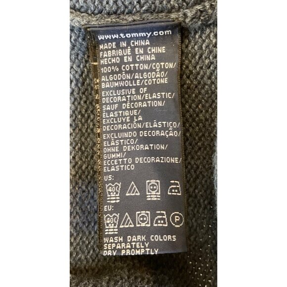 Vintage Tommy Hilfiger Men Size XL Blue Heavyweight Crewneck Long Sleeve Sweater - Picture 8 of 8